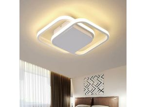 0699960880557 - Delaveek - led Deckenleuchte Modernes Design Warmweiß 3000K Quadrat Deckenlampe Für Wohnzimmer Schlafzimmer Esszimmer Büro Weiß