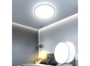 0699963732310 - 2 Pack LED-Deckenleuchte Weiß Rund Ø30cm 24WIP44 für Bad Schlafzimmer Küche Flur BalkonKaltweiß 6500K - Aiskdan