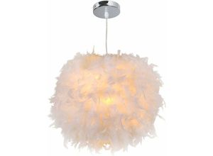 0699964401758 - Aiskdan - Feather Pendelleuchte Moderne Pendelleuchte White Feather Shade Chandelier E27 Pendelleuchte für Wohnzimmer Esszimmer Schlafzimmer