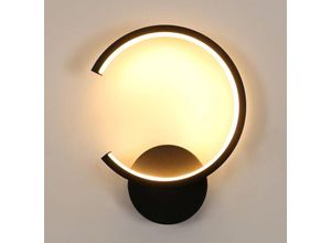 0699966311086 - LED-Wandleuchte Moderne 10W 1125LM Warmweiß 3000K Schwarz Runde Innenleuchte aus Aluminium für Wohnzimmer Schlafzimmer Flur Esszimmer Treppenhaus