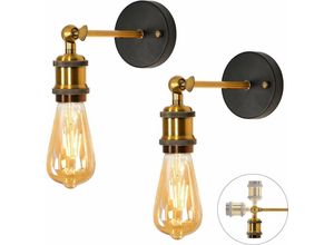 0699966560866 - Goeco - Wandleuchte Innen 2 Stück Vintage Wandleuchte E27 Basis Für Schlafzimmer Wohnzimmer Flur Diele