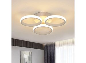 0699966679018 - Delaveek - led Deckenleuchte Modernes Design Warmweiß 3000K Kreis Ringe Deckenlampe Für Wohnzimmer Schlafzimmer Esszimmer Büro Weiß