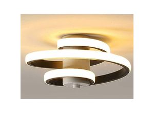 0699968874718 - Aiskdan - led Deckenleuchte 24W Modernes Spirale Design Deckenleuchte Wandlicht Flurlampe Schwarz Deckenlampe für Wohnzimmer Schlafzimmer Küche