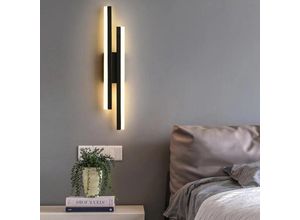 0699969367073 - Moderne dimmbare LED-Wandleuchte Linienform Wandleuchte 3000 K 4000 K 6000 K für Schlafzimmer Wohnzimmer Flur Eingangsbereich Schwarz