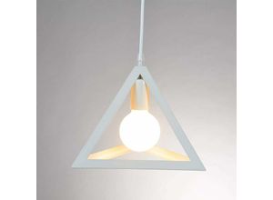 0699970852582 - Suspension Luminaire Contemporain Moderne Metal Suspensions Blanc Cage Lampe suspension suspendue Lustre à 1 Luminaire triangle simple