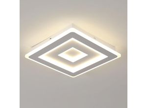 0699971762620 - Moderne quadratische LED-Deckenleuchte 42W eckig aus weißem Acryl 30 cm 4725 Lumen für Schlafzimmer Wohnzimmer Flur - Naturweißes Licht 4500K