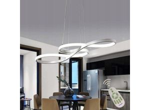 0699972549374 - Comely - Moderne silberne Pendelleuchte dimmbar und fernbedienbar 58 w
