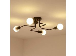 0699972901189 - Industrielle Deckenleuchte Hängeleuchte mit 4 Lichtern E27 Basis Retro Kronleuchter Metallleuchte Lampe für Wohnzimmer Schlafzimmer Küche Ohne