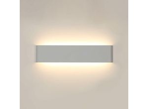 0699973504266 - Delaveek - Moderne klare Aluminium-Wandleuchte led (weiß 41 cm nach oben und unten gerichtetes Licht warmweiß 10W 220V)