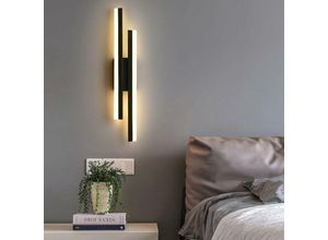 0699973617454 - Delaveek - led Wandleuchte Dimmbare Moderne Form der Leitung Wandlampe Dimmbar 3000K 4000K 6000K Für Schlafzimmer Wohnzimmer Flur Diele Schwarz