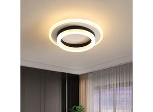 0699975071704 - Delaveek - LED-Deckenleuchte 24 w 2600 lm schwarze runde LED-Deckenleuchte für Wohnzimmer Flur Küche Schlafzimmer Deckenleuchte Warmweiß