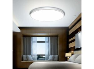 0699975391895 - Weiße runde LED-Deckenleuchte Ø30cm 24WIP44 für Bad Schlafzimmer Küche Flur BalkonNeutrales Licht 5000K - Aiskdan