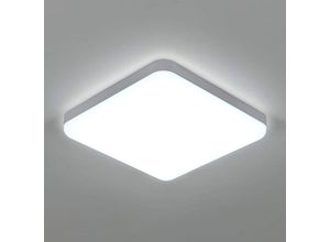 0699975650732 - Goeco - Led Deckenleuchte Quadrat 32W Wasserdichte Deckenleuchte IP54 3600LM 6500K Kaltweiß Deckenleuchte Badezimmer Küche Flur Balkon 25cm