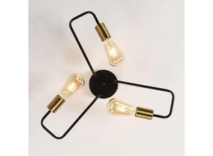 0699976096713 - Delaveek - Deckenleuchte Industriell und Vintage E27 Basis 3 Lichtern Deckenlampe Für Wohnzimmer Schlafzimmer Esszimmer Büro