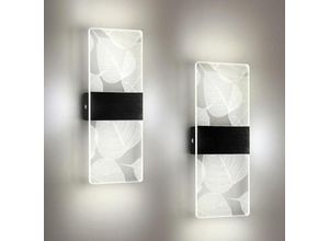 0699976571166 - Comely - Moderne led Wandlampe 12W Innenbereich aus Acryl Ideal für Schlafzimmer Wohnzimmer Flur Treppe - 2 Stück - Schwarz - Kaltes Weißes Licht 0699976571166 - Comely - Moderne led Wandlampe 12W Innenbereich aus Acryl Ideal für Schlafzimmer Wohnzimmer Flur Treppe - 2 Stück - Schwarz - Kaltes Weißes Licht