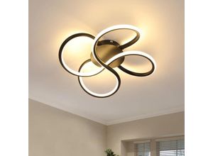 0699976826044 - Moderne LED-Deckenleuchte im Blumen-Design 40W 4500LM schwarz Acryl-Deckenleuchte für Schlafzimmer Wohnzimmer Esszimmer Flur warmes Licht 3000K