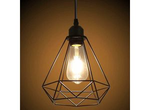 0699977105223 - Industriel Suspension Luminaire E27 Plafonnier Industriel Noir  60W Conception Créative de Cage en fer Lustre Noir Convient aux Restaurants