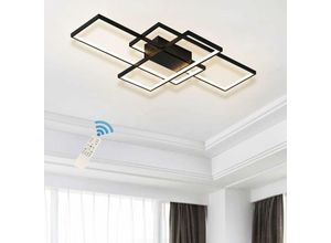 0699978091983 - Aiskdan - Schwarze dimmbare LED-Deckenleuchte 105cm Wohnzimmerlampe mit Fernbedienung Minimalistisches Design aus Acryl Beleuchtung für Schlafzimmer