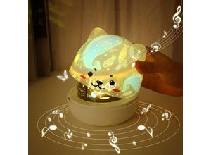 0699978267494 - Aiskdan - Veilleuse Enfants Lampe Projecteur Étoile 360° avec 6 Projections et 5 Musiques Veilleuse Musique usb Lumière de Décoration de Chambre