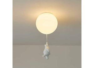 0699978383200 - Moderne Skandinavische Nachttischlampe mit Bärenmuster Einhändig Bedienbar 25cm Acryl Lampenschirm E27 Fassung (Ohne Lichtquelle) Geeignet für