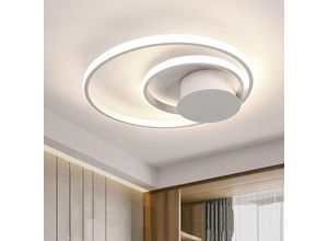 0699978640846 - Goeco - Deckenleuchte Dimmbare Moderne Kreis Ringe Deckenlampe Dimmbar 3000K-6000K Für Wohnzimmer Schlafzimmer Esszimmer Büro Weiß