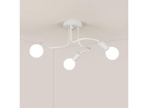 0699978857350 - Vintage Industrielle Hängeleuchte E27 3 Lichter Weiße Deckenleuchte aus Eisen Ideal für Schlafzimmer Wohnzimmer Küche diy Form Durchmesser 42cm