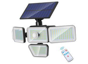 0699979217825 - 278 led Solar-Außenlampe mit Fernbedienung - Bewegungsmelder - 3 Modi - Wasserdichte Solar-LED-Außenlampe IP65 - Ideal für Garten Eingangsbereich