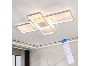 0699979560624 - Aiskdan - Weiße LED-Deckenleuchte dimmbar 90cm Wohnzimmerleuchte mit Fernbedienung Minimalistisches Design aus Acryl Beleuchtung für Schlafzimmer und