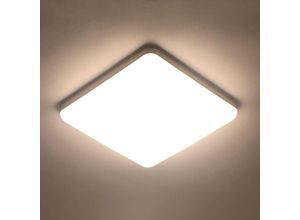 0699981015471 - Delaveek - led Deckenleuchte Modernes Design Neutralweiß 4000K Quadrat 23x23cm Deckenlampe Für Bad Schlafzimmer Wohnzimmer Küche Weiß