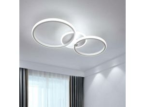 0699981331298 - GOECO LED Deckenleuchte Modernes Design Kaltweiß 6000K Kreis Ringe Deckenlampe Für Wohnzimmer Schlafzimmer Esszimmer Büro Weiß
