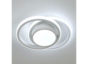 0699981835628 - Goeco - led Deckenleuchte 32W Modernes Design Kaltweiß 6000K Rund Deckenlampe Für Wohnzimmer Schlafzimmer Esszimmer Büro Weiß