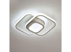 0699983034722 - Delaveek - led Deckenleuchte Modernes Design 32W Kaltweiß 6000K Quadrat Deckenlampe Für Wohnzimmer Schlafzimmer Esszimmer Büro Weiß