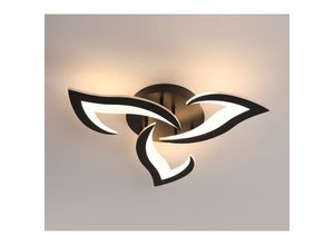 0699983291088 - Comely - Moderne Led Deckenleuchte 33W 4000LM aus Acryl Kreatives Design mit Blütenblättern Led Kronleuchter Schwarz für Schlafzimmer Wohnzimmer