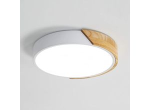 0699983611817 - LED Deckenleuchte Moderne Leuchte Weiß Holz Deckenleuchte Runde Holz Deckenleuchte 24W Ø30cm 6000K Kaltweiß 0699983611817 - LED Deckenleuchte Moderne Leuchte Weiß Holz Deckenleuchte Runde Holz Deckenleuchte 24W Ø30cm 6000K Kaltweiß