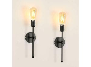 0699984063264 - Innenwandlampe 2 Stcs moderne schwarze Wandlampe E27 -Wandwandlampe Dekorationsbeleuchtung Innenraum für Raumkorridor (40 w max ohne Glühbirne)