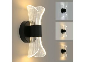 0699984416886 - Comely - Wandleuchte Innen Schwarz led Dimmbar 12W Moderne Wandleuchte Kreatives Design Acryl Beleuchtung Leuchte für Wohnzimmer Flur Schlafzimmer