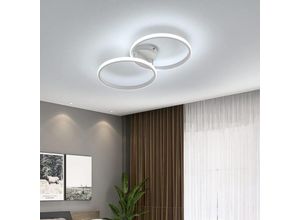 0699984784305 - Comely - Moderne led Deckenleuchte aus Aluminium Kreisförmiges Design für Schlafzimmer Wohnzimmer Büro - Weiß - 30W - Kaltes Licht 6500K