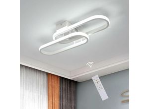 0699986563717 - Delaveek - Dimmbare LED-Deckenleuchte 32W 3600LM Fernbedienung 3000K-6500K Moderne rechteckige Metall-Hängelampe für Schlafzimmer Wohnzimmer