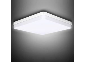 0699988247172 - LED-DeckenleuchteWeiße quadratische 32W 6500 k IP44 Durchmesser 25 cm ideal für Badezimmer Wohnzimmer Küche Schlafzimmer Flur Balkon - Aiskdan