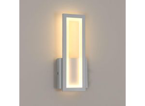 0699988504237 - Goeco - led Wandleuchte 12W Moderne Rechteck Wandlampe Warmweiß 3000K Für Schlafzimmer Wohnzimmer Flur Diele Weiß