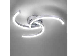 0699988513468 - Goeco - Moderne LED-Deckenleuchte 24 w Silber 6500 k Deckenleuchte für Schlafzimmer Wohnzimmer Esszimmer Flur 52 x 7 cm