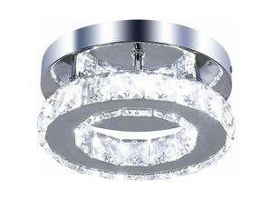 0699991034035 - Comely - Kristall-LED-Deckenleuchte 12W Runde Einbau-LED-Deckenleuchte Modernes Licht für das Wohnzimmer in Silber für Schlafzimmer Flur Küche