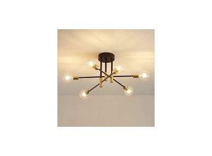 0699991626674 - Aiskdan - Plafonnier Industriel Lampe de plafond Lustre industriel E27 6-Luminaire suspension pour Chambre à coucher Salon (ampoule non incluse)