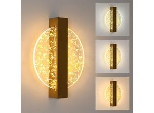 0699991850345 - Goeco - LED-Wandleuchte 12W moderne Innenwandleuchte aus Aluminium goldene runde Innenwandleuchte aus Acryl für Wohnzimmer Schlafzimmer Treppe