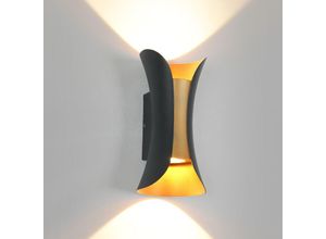 0699992127019 - 10W Schwarze LED-Wandleuchte Modernes Design Innen-& Außenbereich IP65 Metall Warmweiß 3000K Ideal für Schlafzimmer Wohnzimmer Garten - Comely