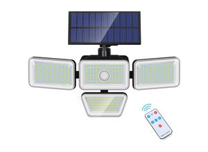 0699992489728 - Solar-LED-Außenleuchte mit Fernbedienung - Solar-Außenbeleuchtung mit Bewegungserkennung - 3 Modi - 300° - Solar-LED-Außenleuchte IP65 wasserdicht