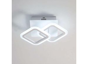 0699995383689 - Delaveek - led Deckenleuchte Modernes Design Kaltweiß 6000K Quadratischer Kreis Deckenlampe Für Wohnzimmer Schlafzimmer Esszimmer Büro Weiß