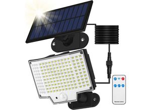 0699995946051 - Solarlampen für Außen160 led Solarleuchte Aussen mit Bewegungsmelder IP65 Wasserdichte 120°Beleuchtungswinkel Solar Wandleuchte für Garten mit 5m