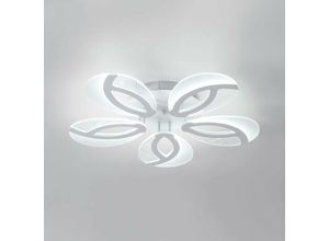 0699996199890 - Delaveek - led Deckenleuchte Modernes Design Kaltweiß 6000K 60W Kreative Blumenform Deckenlampe Für Wohnzimmer Schlafzimmer Esszimmer Büro Weiß