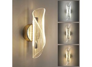 0699998233318 - Delaveek - led Wandleuchte Dimmbare Moderne Wandlampe Dimmbar 3000K 4000K 6000K Für Schlafzimmer Wohnzimmer Flur Diele Gold